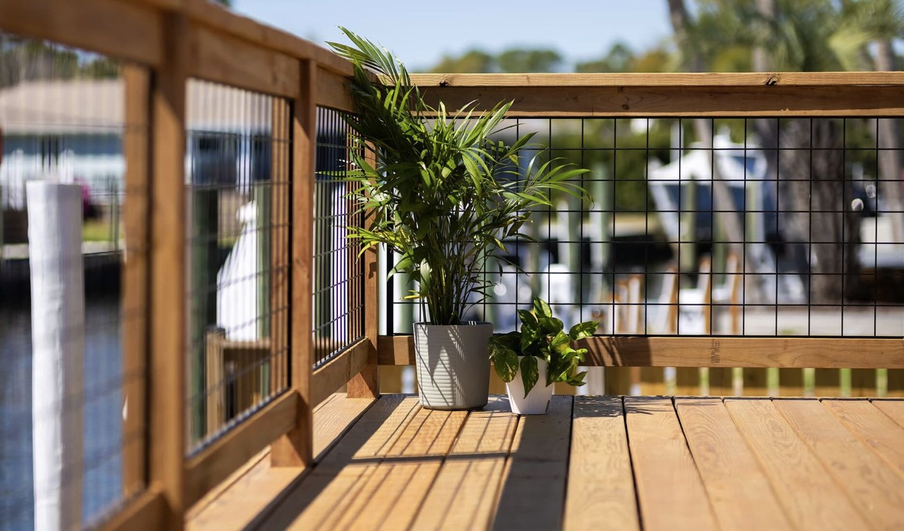 Close-up of quality deck railing craftsmanship